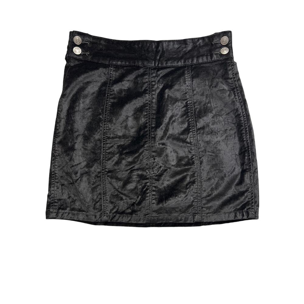 Free People FP Women's Black Velvet Mini Skirt Size W 26